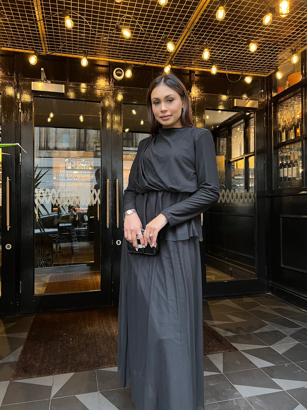 Cosenza co ord skirt set black