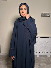 Leyla Navy 3 Piece Abaya