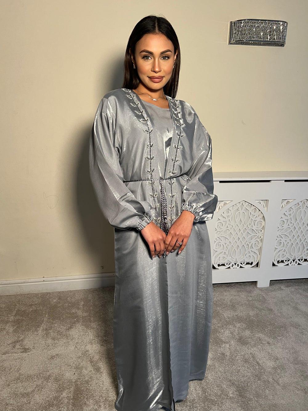 Embellished 3 Piece Emirati Abaya-Haifa Size 54