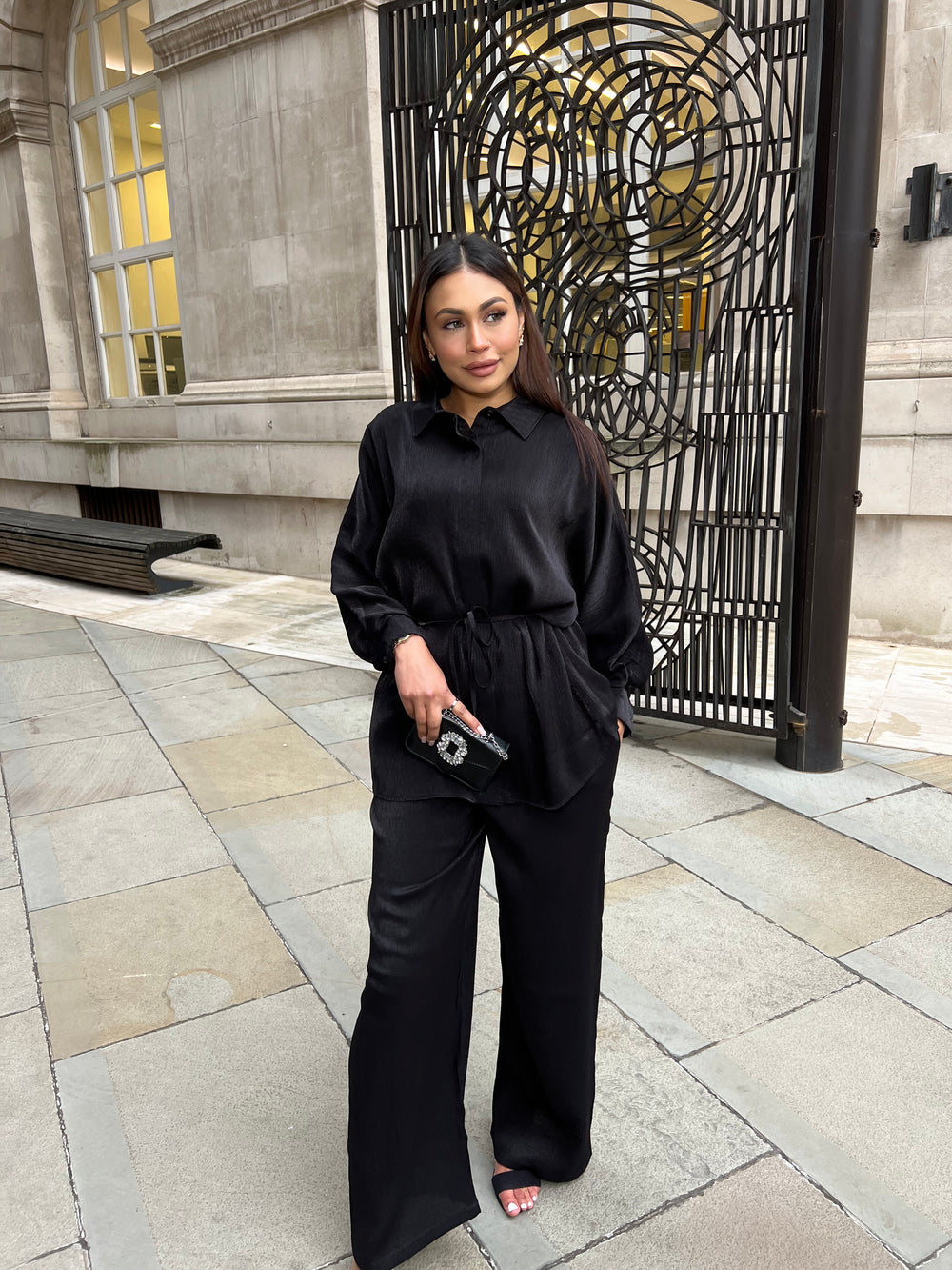 Rimini Black luxe coord Set with pockets