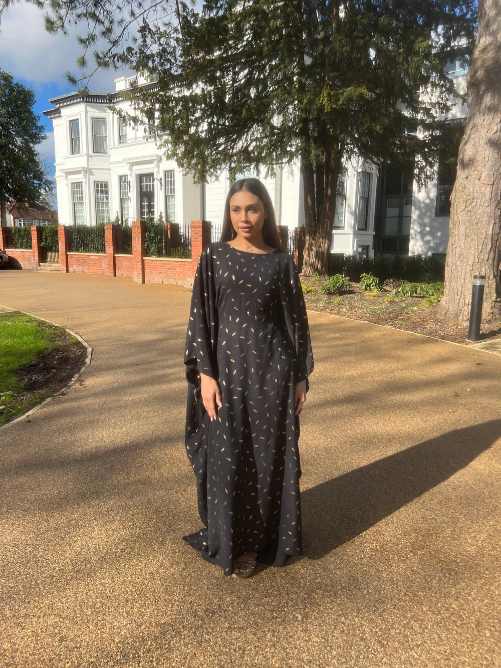 Black Gold Leaf Kaftan