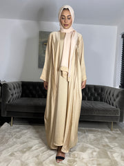 Pleat design 3 Piece Emirati Abaya-AMAL