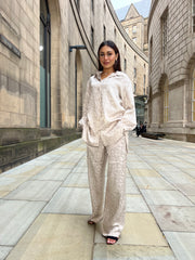 Pollino Cream Pattern Button Co Ord Set