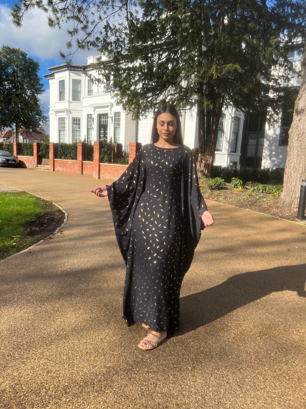 Black Gold Leaf Kaftan