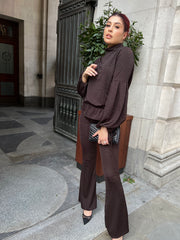 Chocolate Brown Textured Coord Set