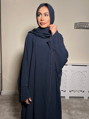 Leyla Navy 3 Piece Abaya