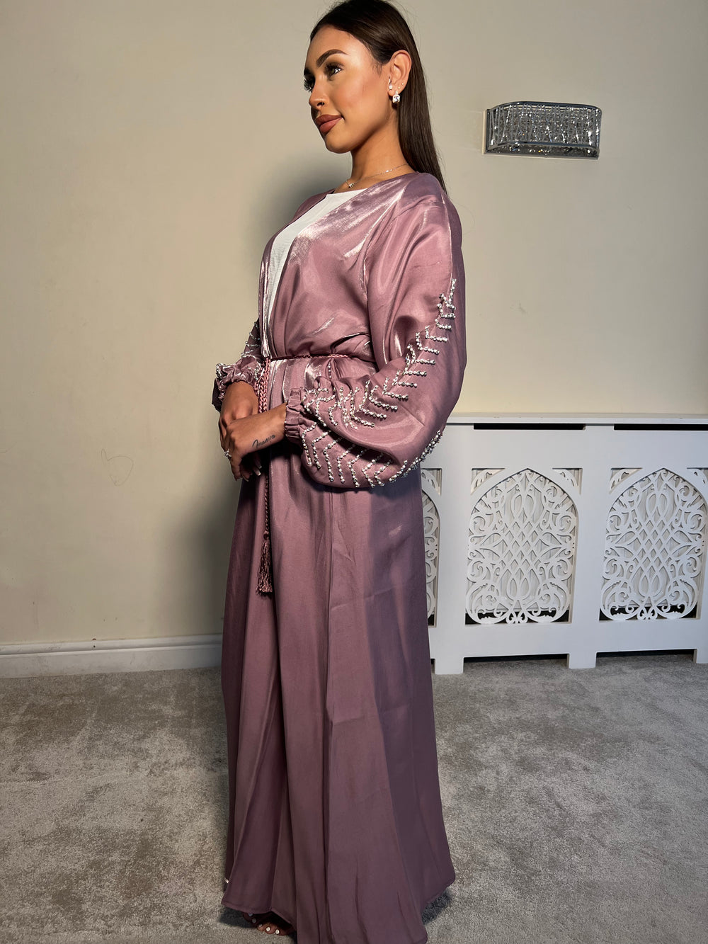 Embellished 3 Piece Emirati Abaya- Malika