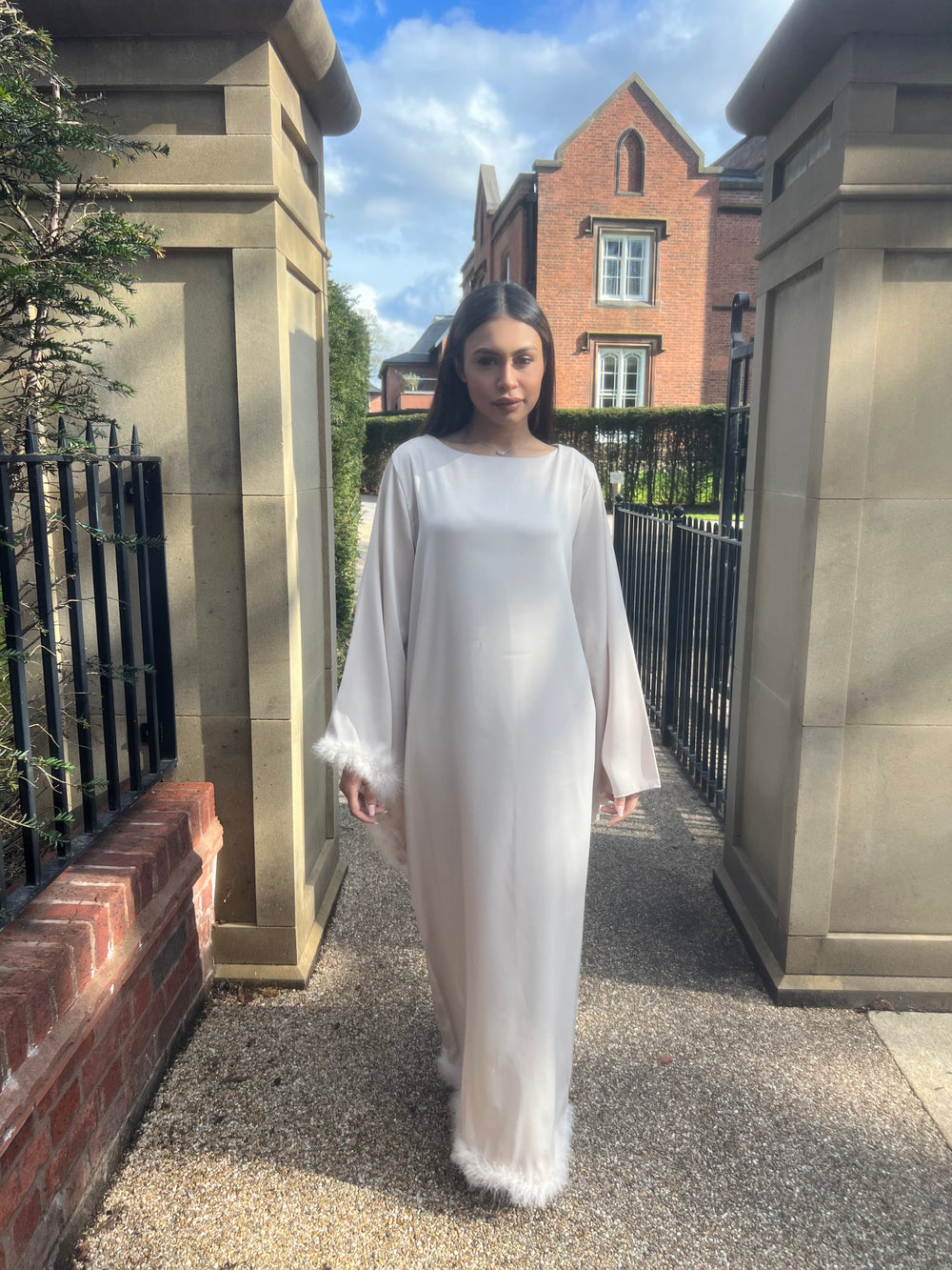 Feather Kaftan Cream