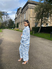 Jardin White and Blue print co ord set