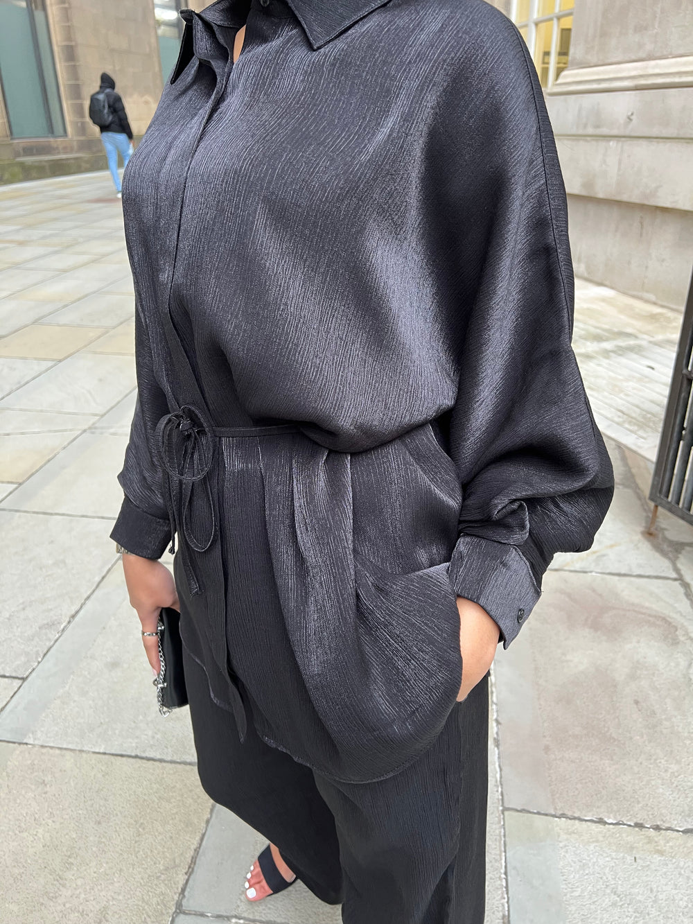 Rimini Black luxe coord Set with pockets