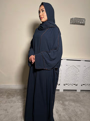 Leyla Navy 3 Piece Abaya