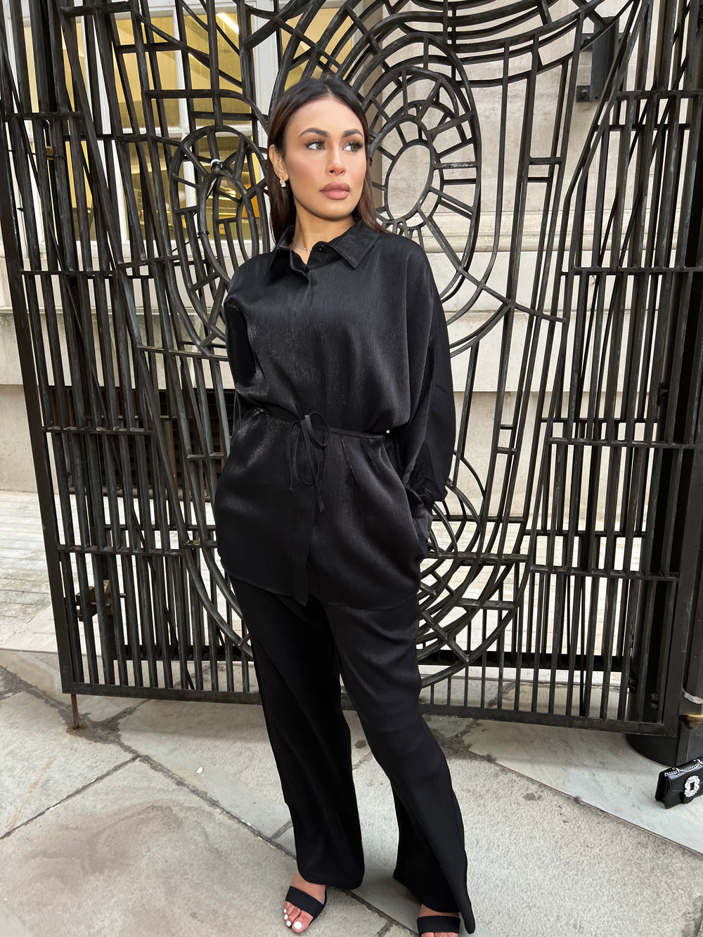 Rimini Black luxe coord Set with pockets