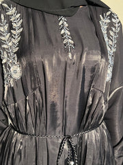 Black Embelished 3 Piece Emirati Abaya-Arwa