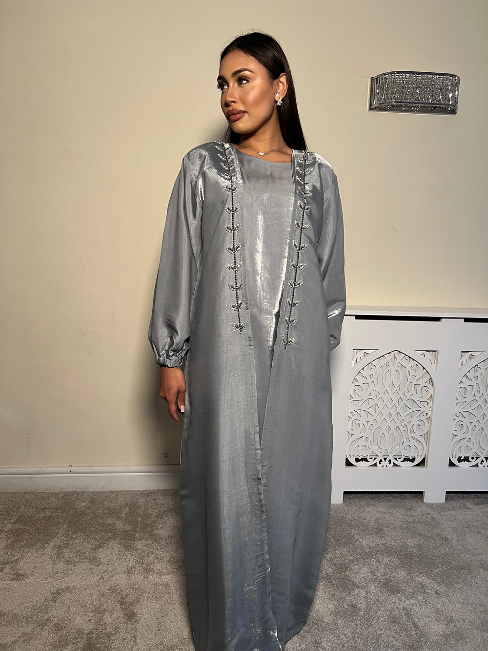 Embellished 3 Piece Emirati Abaya-Haifa Size 54
