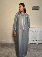 Embellished 3 Piece Emirati Abaya-Haifa Size 54