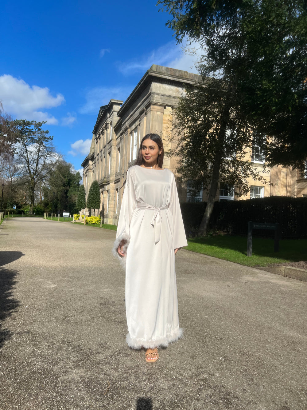 Feather Kaftan Cream