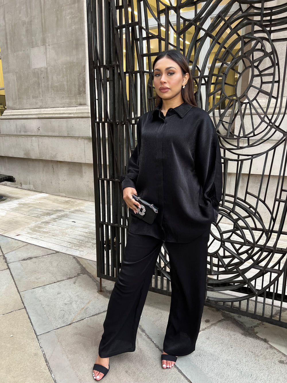 Rimini Black luxe coord Set with pockets