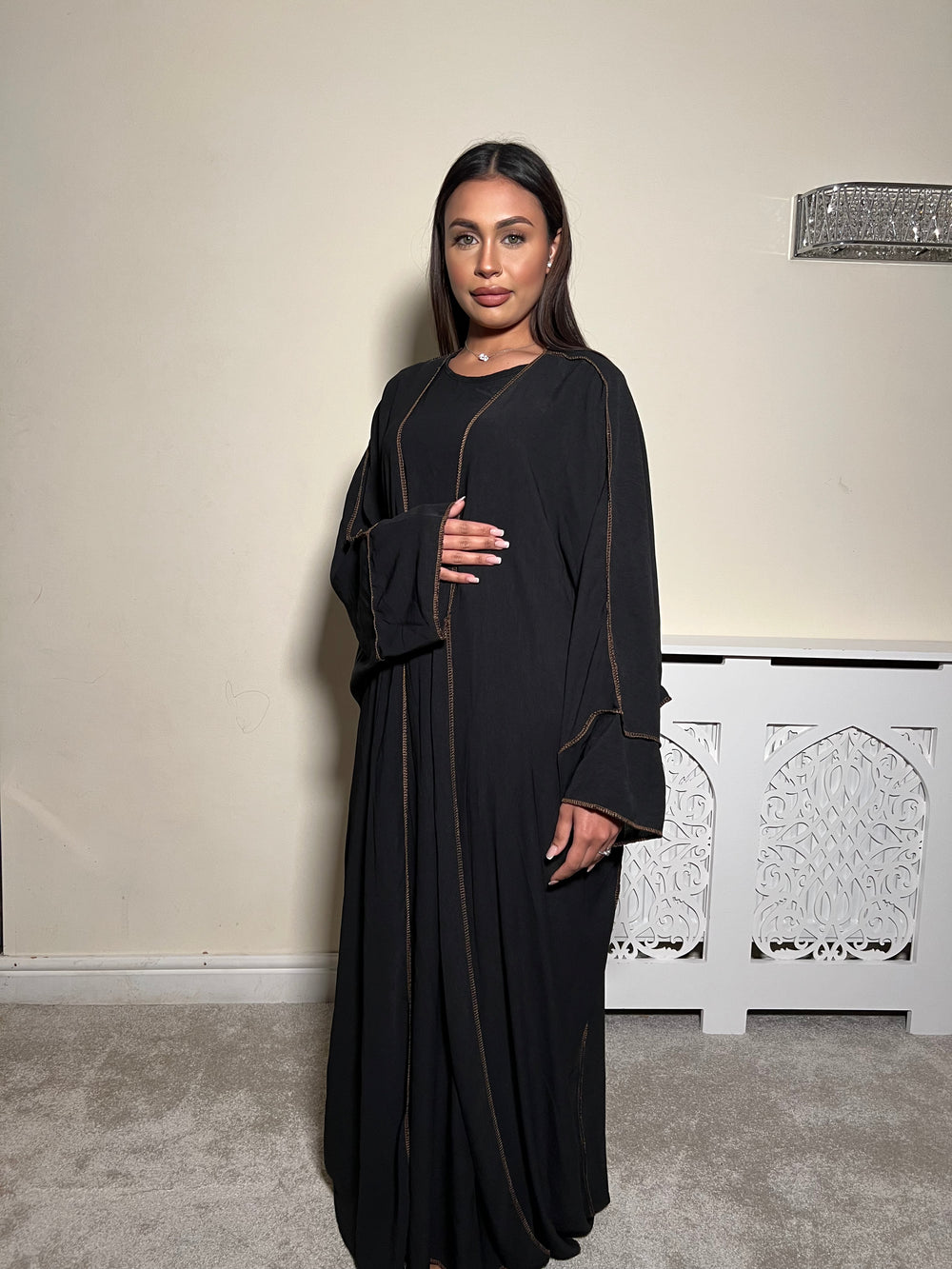 Leyla Black 3 Piece Abaya