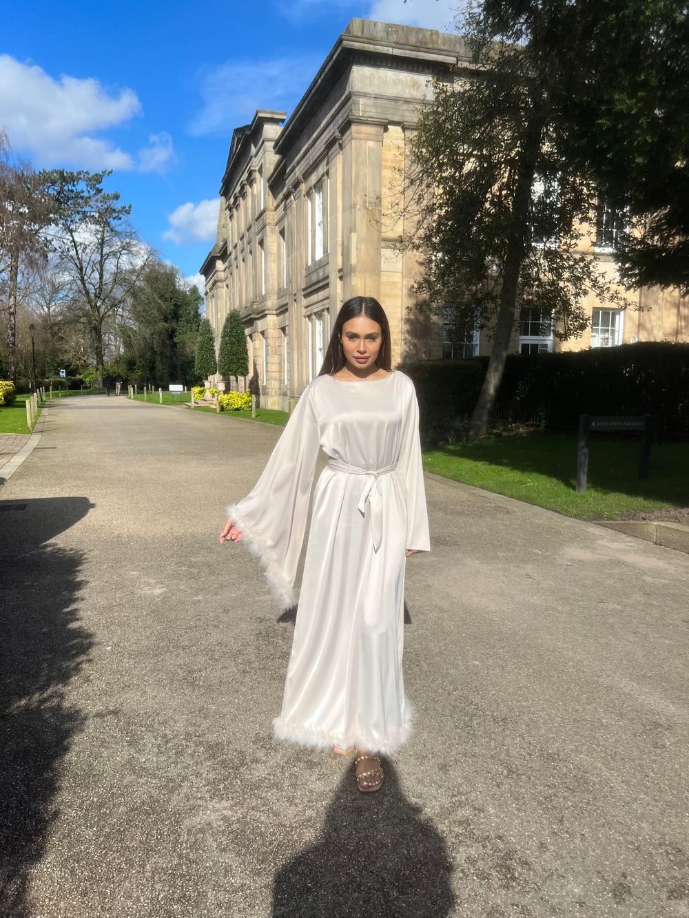 Feather Kaftan Cream