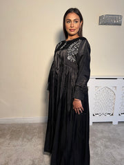 Black Embelished 3 Piece Emirati Abaya-Arwa