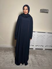 Leyla Navy 3 Piece Abaya