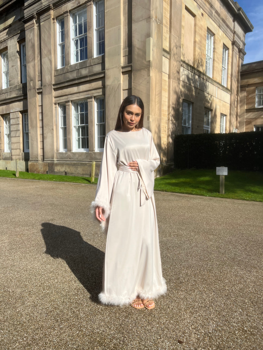 Feather Kaftan Cream