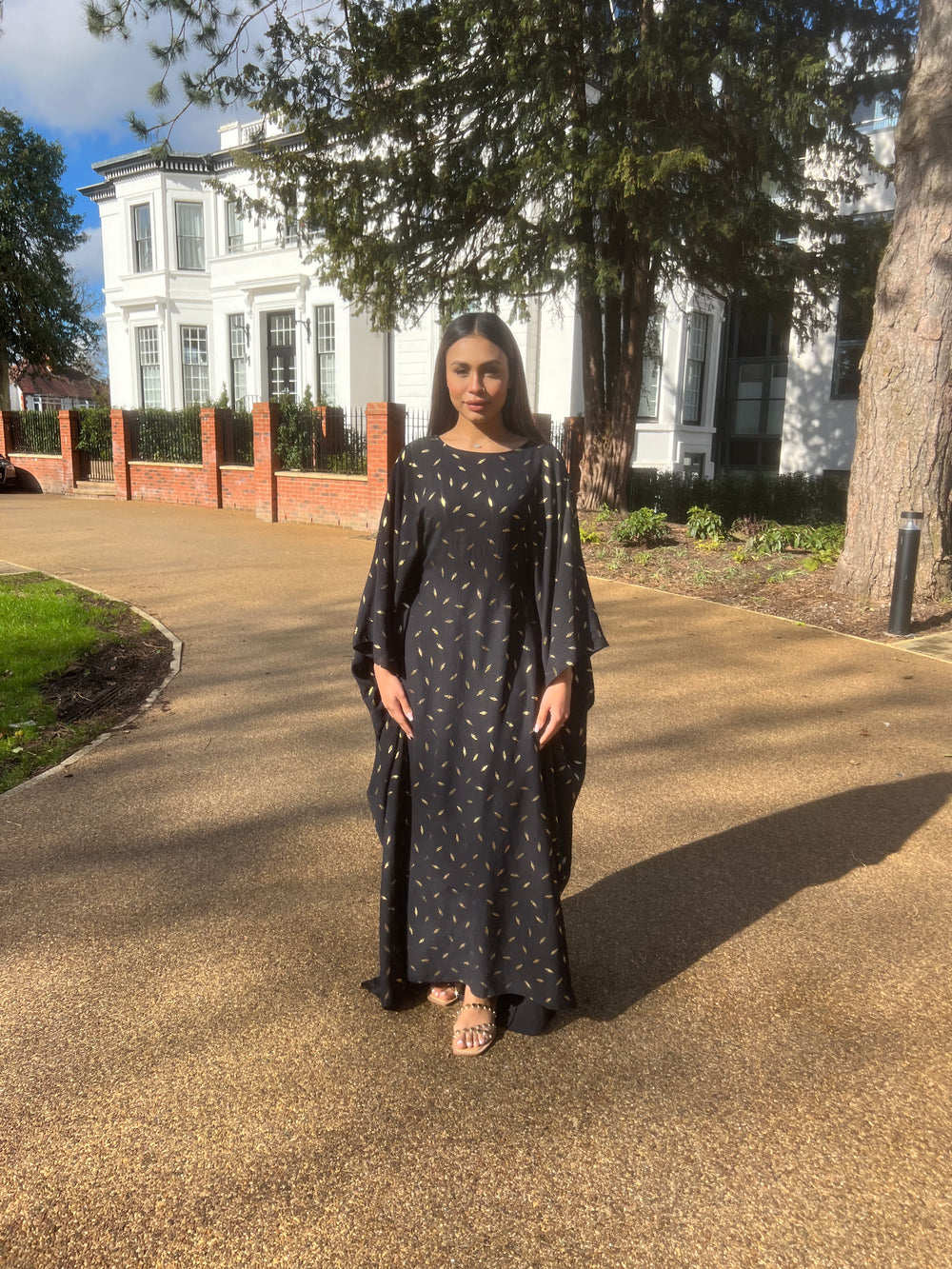 Black Gold Leaf Kaftan
