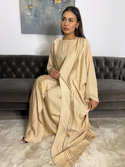 Pleat design 3 Piece Emirati Abaya-AMAL