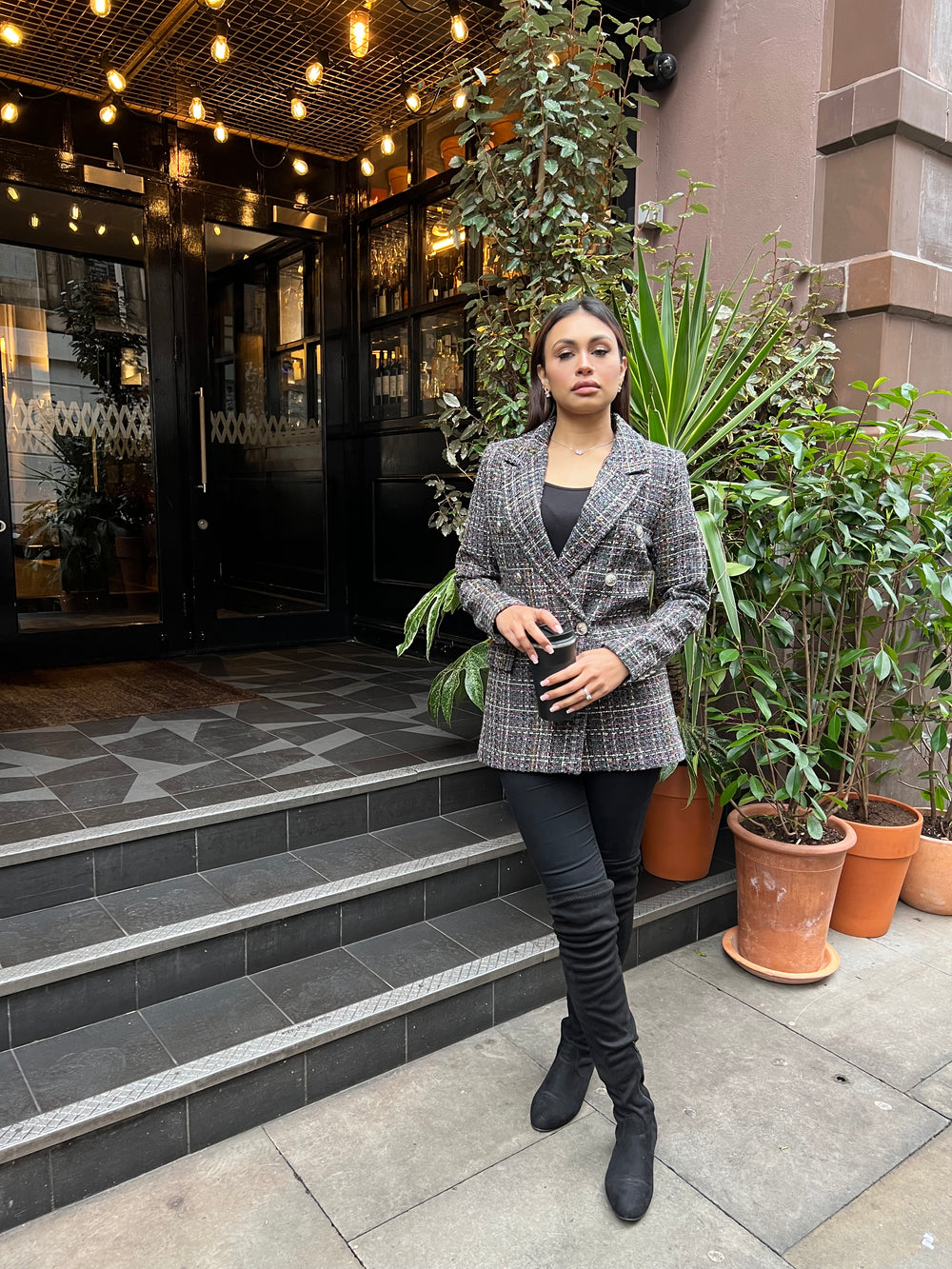 Cecina Boucle Double Breasted Blazer