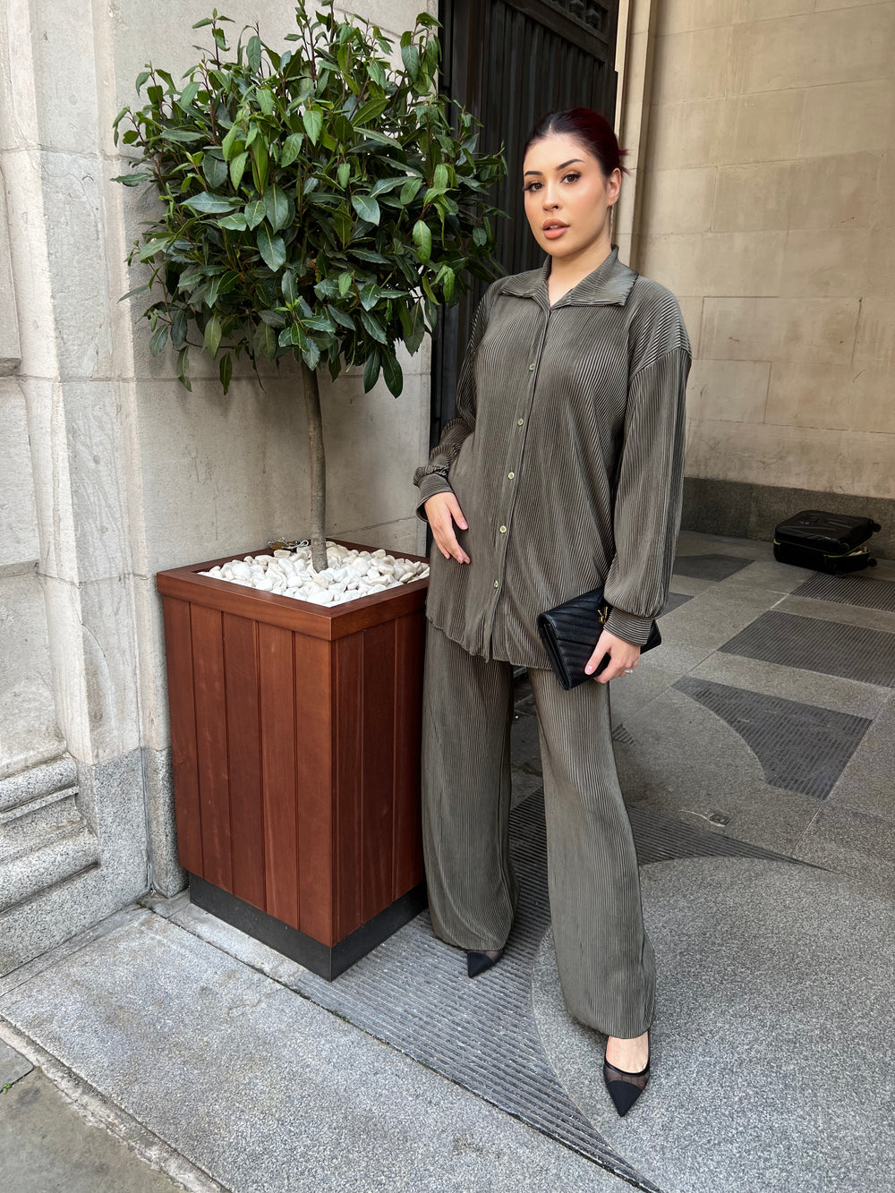 Olive Grey Coord Set