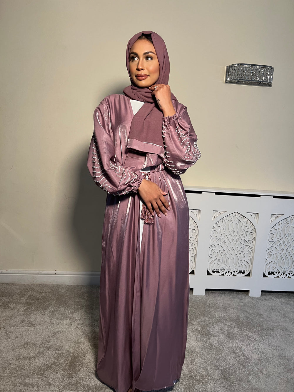 Embellished 3 Piece Emirati Abaya- Malika