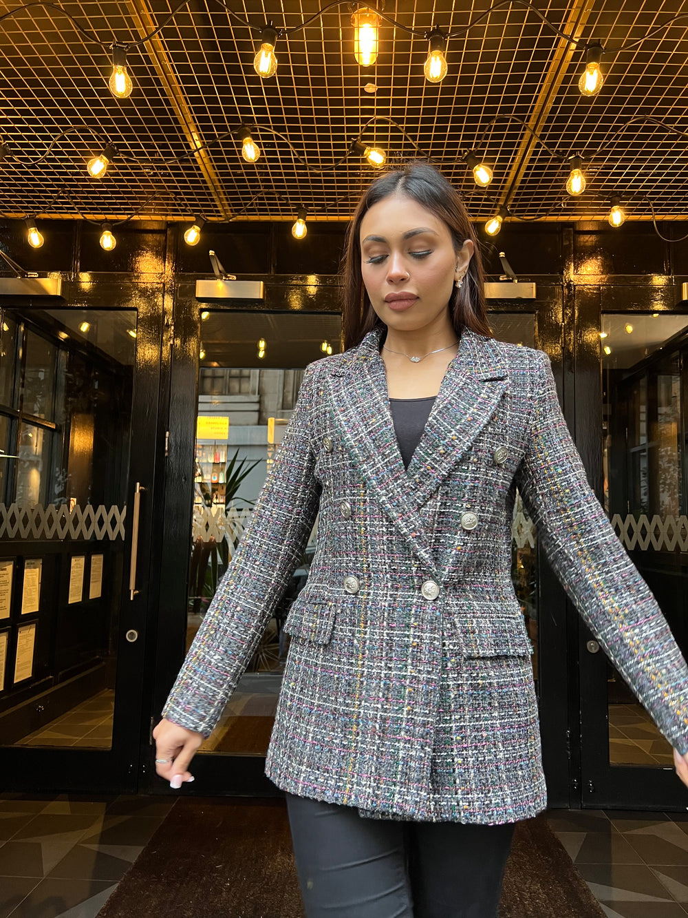 Cecina Boucle Double Breasted Blazer