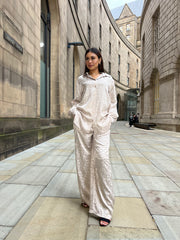 Pollino Cream Pattern Button Co Ord Set