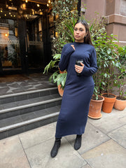 Vieste Navy Long knit dress
