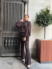 Chocolate Brown Textured Coord Set