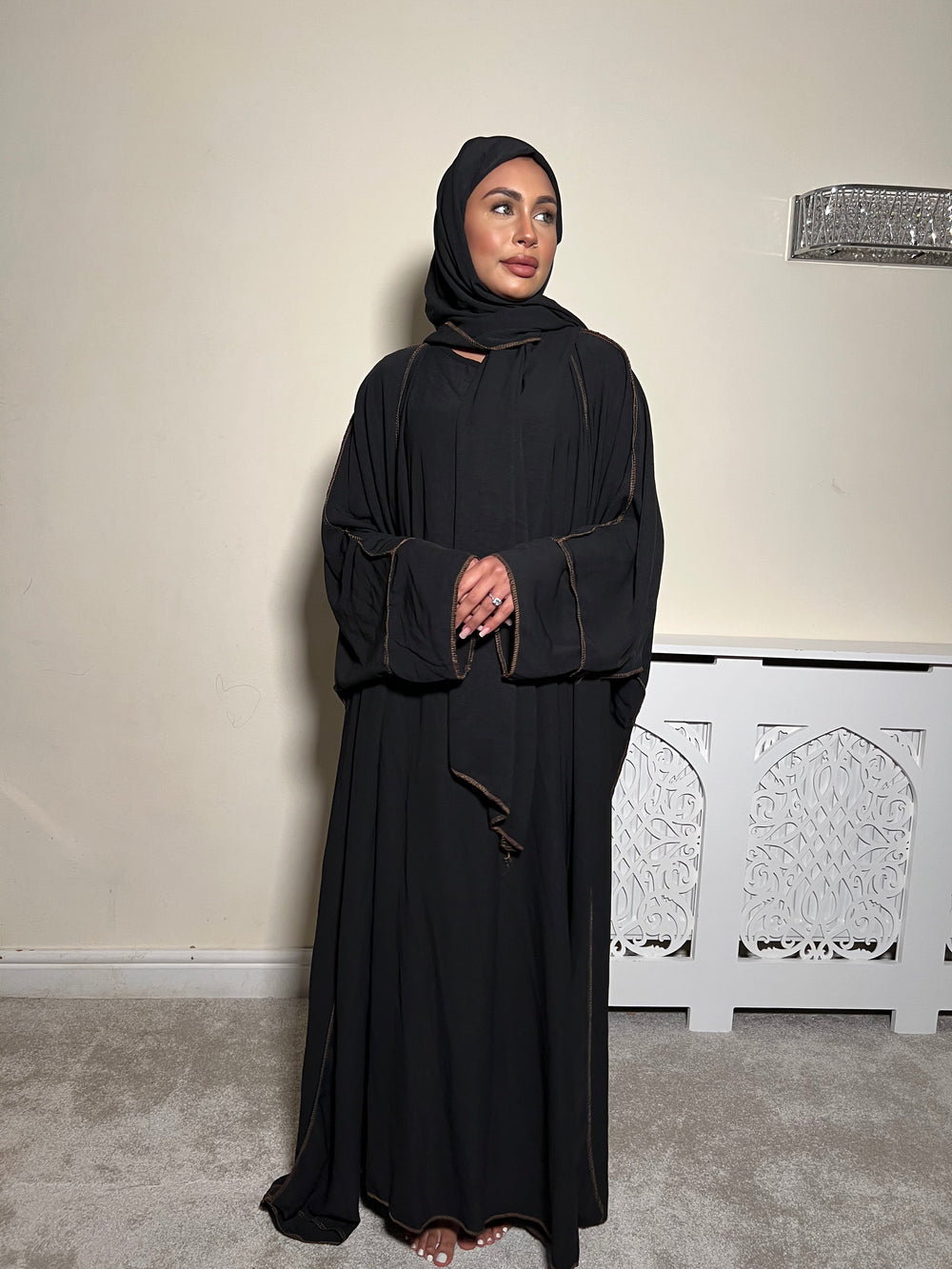 Leyla Black 3 Piece Abaya