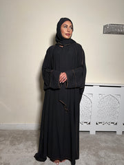 Leyla Black 3 Piece Abaya