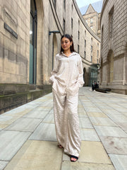 Pollino Cream Pattern Button Co Ord Set