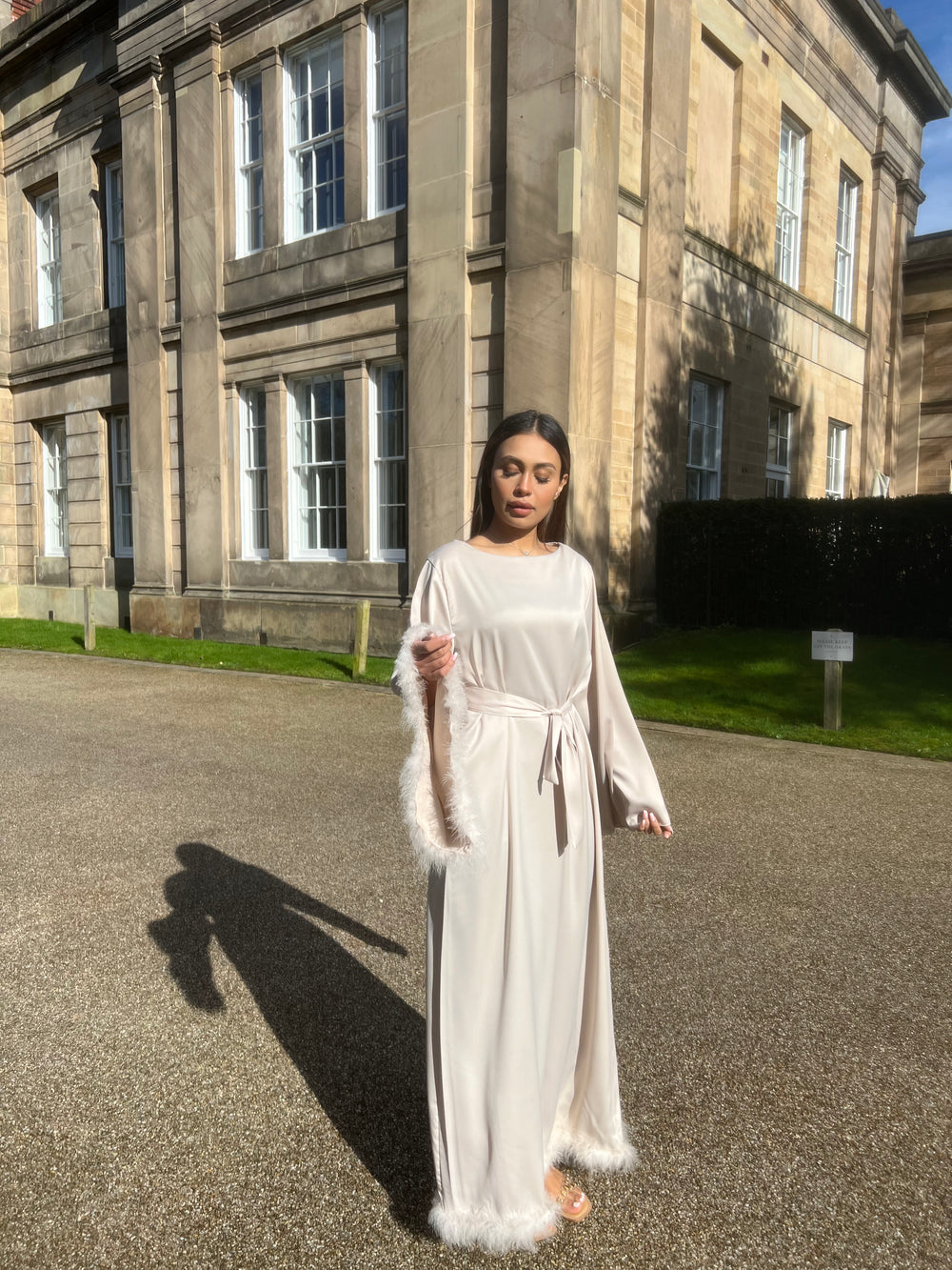 Feather Kaftan Cream