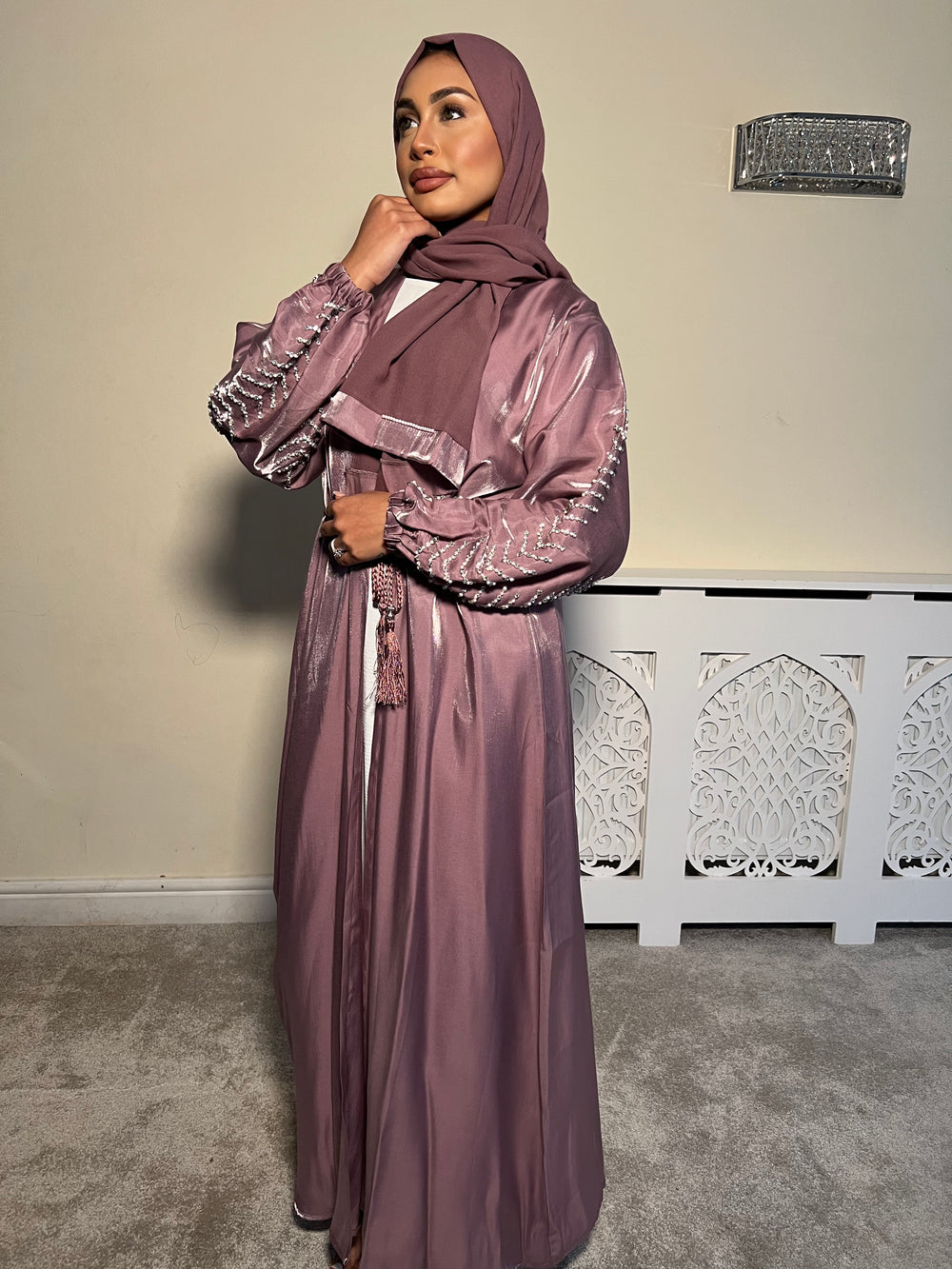 Embellished 3 Piece Emirati Abaya- Malika