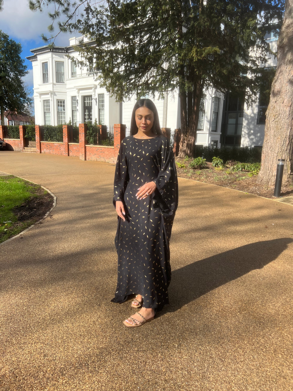 Black Gold Leaf Kaftan