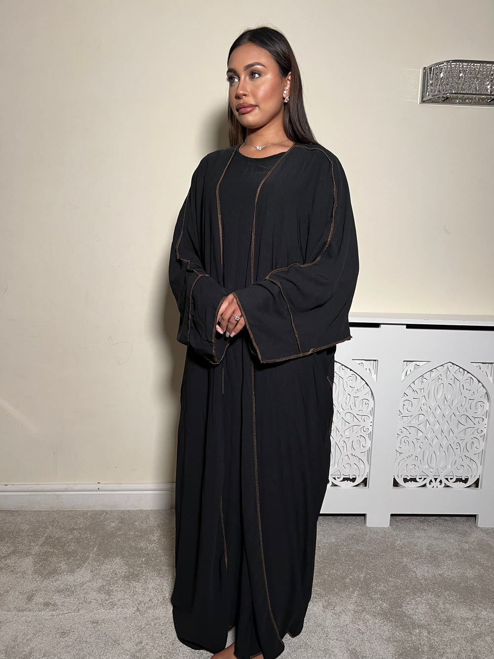 Leyla Black 3 Piece Abaya