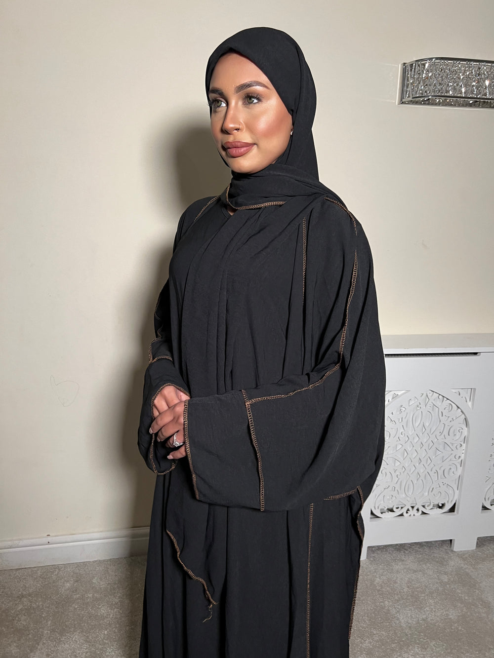 Leyla Black 3 Piece Abaya