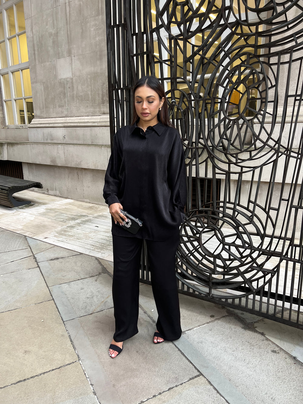 Rimini Black luxe coord Set with pockets