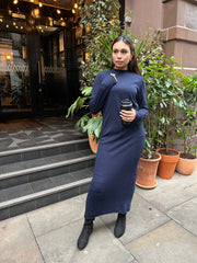 Vieste Navy Long knit dress
