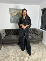 Lazio Black Plisse Diamonte Co Ord Set
