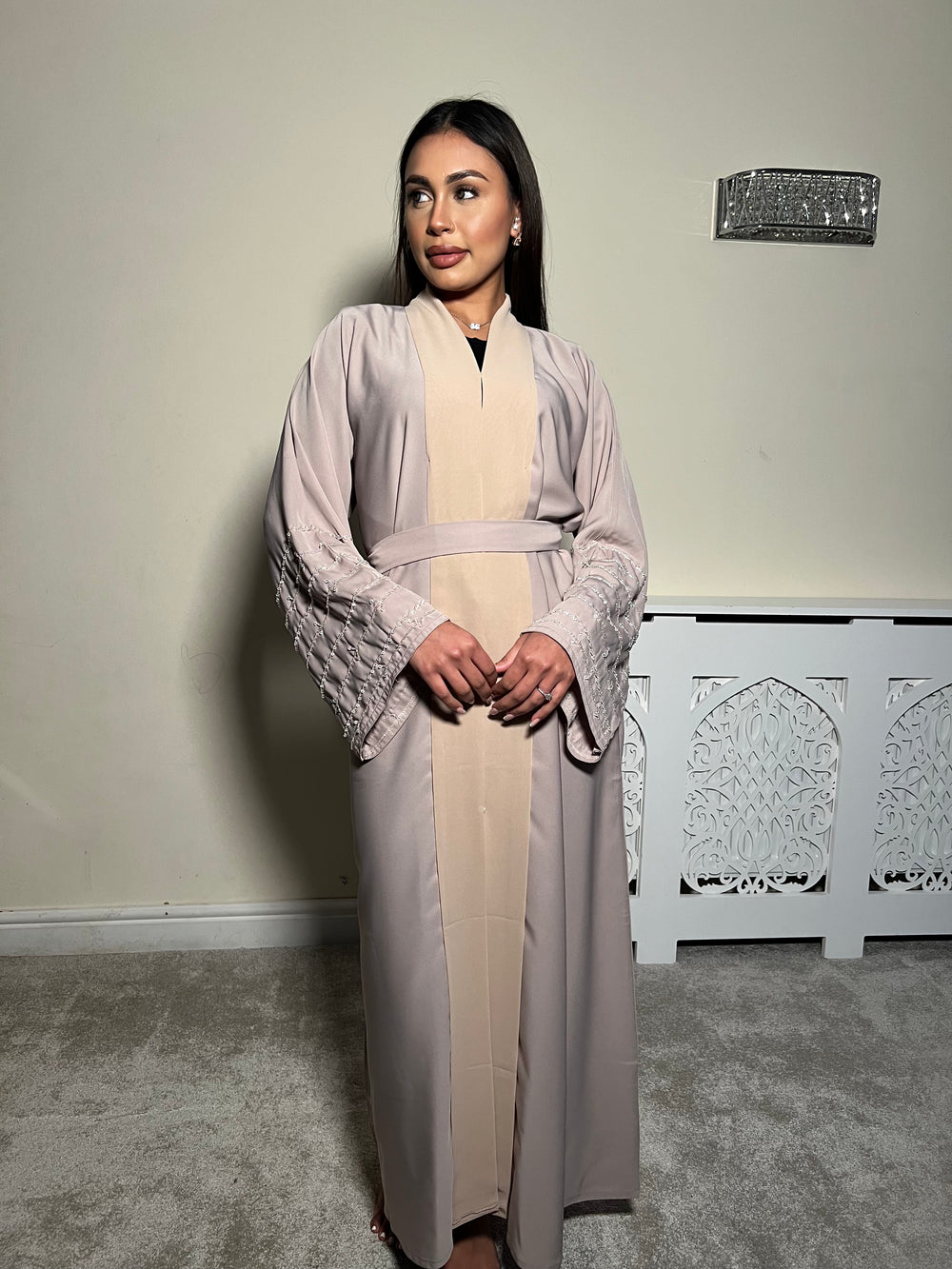 Embellished 2 piece Emirati Abaya- Liya