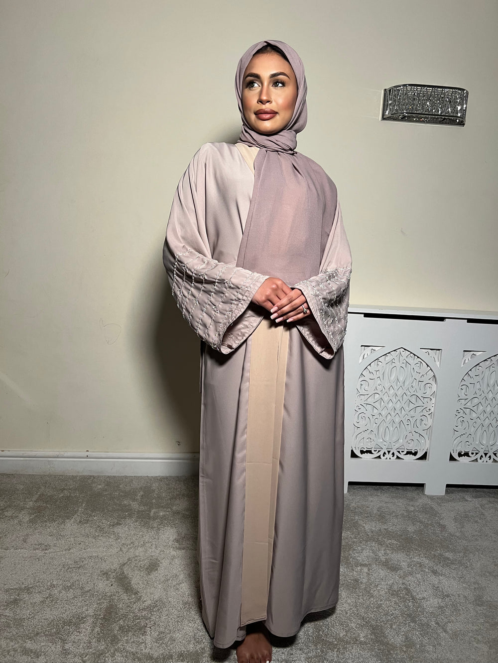 Embellished 2 piece Emirati Abaya- Liya