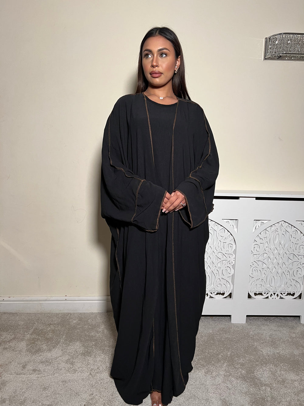 Leyla Black 3 Piece Abaya