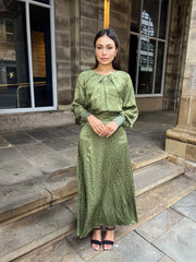 Lucca Co Ord skirt set Green